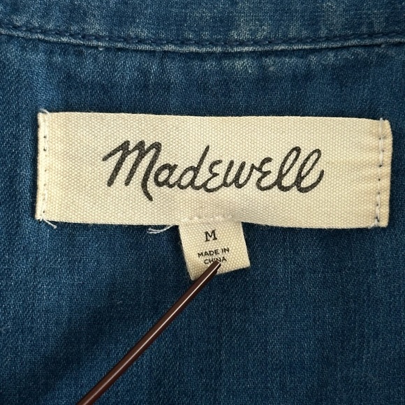 Madewell Denim Daily Shirt, Bright Indigo, Size M - Picture 6 of 7